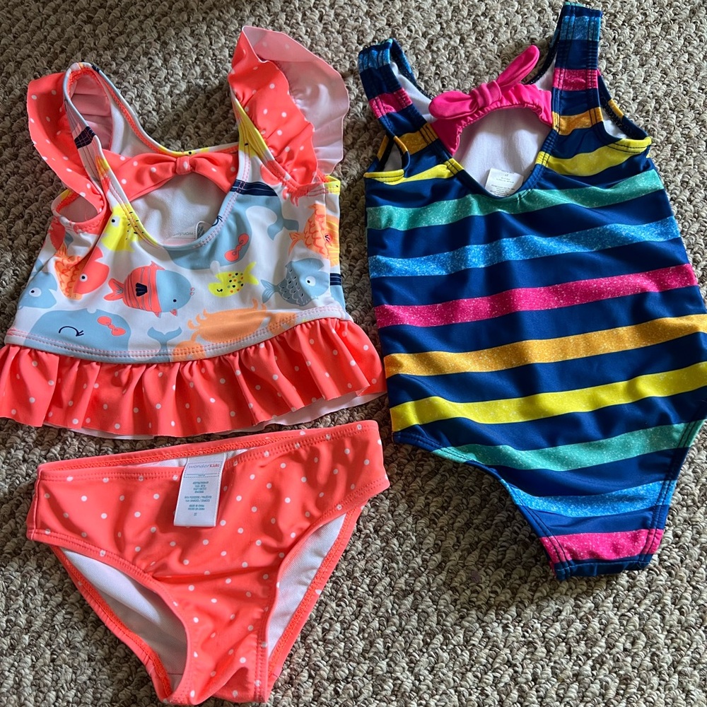 B Baby And Toddler Girls Tie Dye Cross Back One Piece Swimsuit - and two pieces
